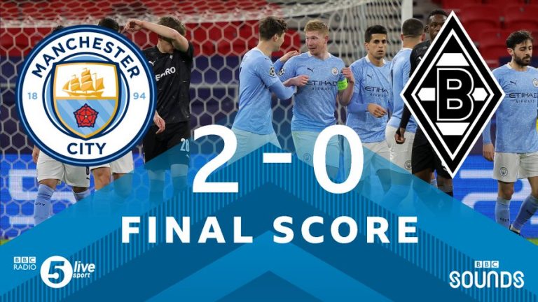 FT: Man City 2-0 Monchengladbach, De Bruyne And Gundogan STRIKES! (Match Report And Highlight)