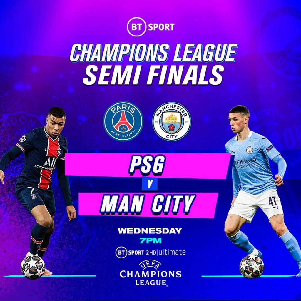 Manchester City Vs PSG Champions League Match Preview, Kickoff, Team